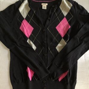 Black, Pink, Gray IZOD Cardigan